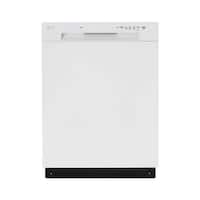 LG 24 inch Full Console Dishwasher with 15 Place Settings, Front Controls - White