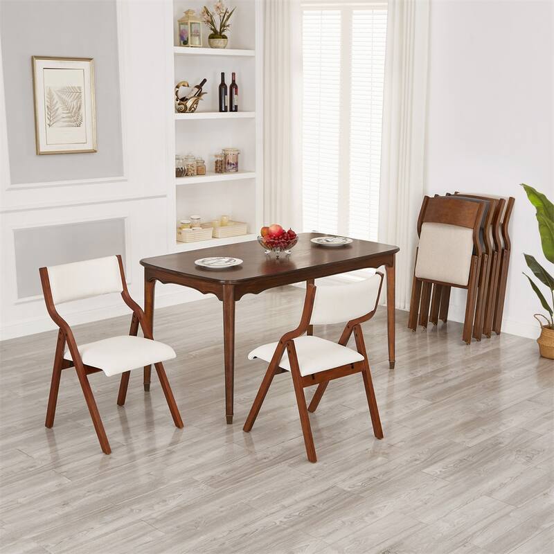 Upholstered Folding Dining Chair, Space Saving,Easy to Carry,2-Pack