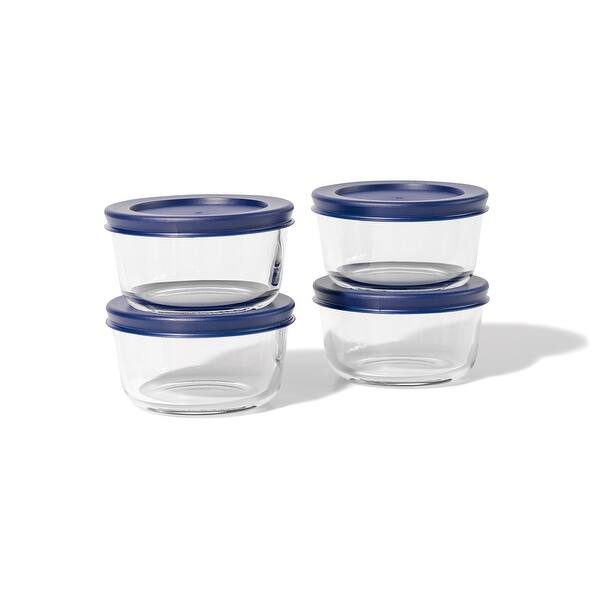 Borosilicate Glass Food Storage Container, 4 Piece Set, 1-Cup (8oz) - Bed  Bath & Beyond - 39593076