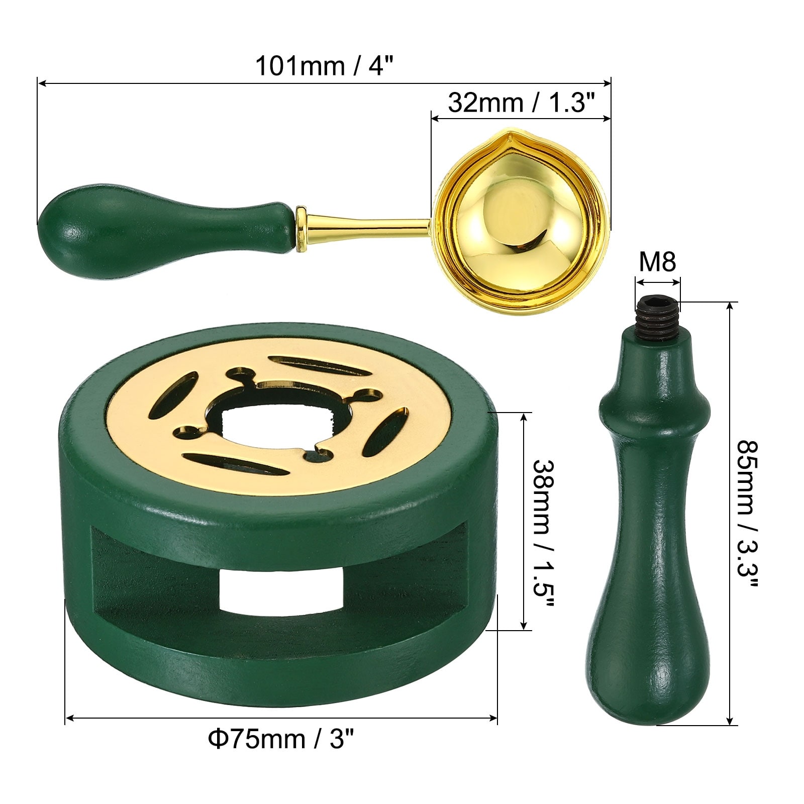 Wax Seal Kit, Wax Seal Warmer Melting Spoon Wax Seal Stamp Handle Melt Stove Pot Furnace Tool