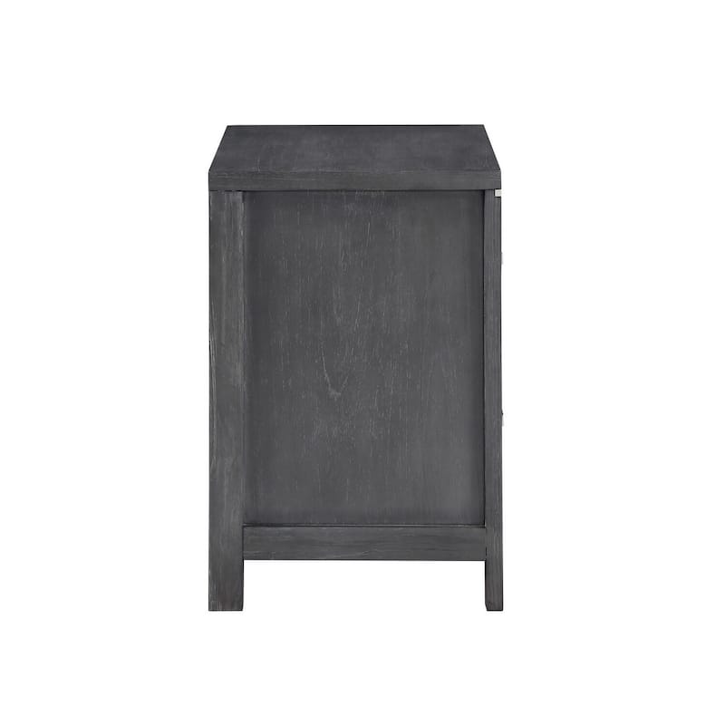 Charcoal Gray 2 Drawer 17 in. W Nightstand with Sturdy Hardware and Ample Storage