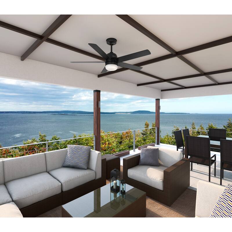 Hunter 52" Lagoon WeatherMax Outdoor Ceiling Fan w/ LED Light, Wall Control - Extreme Weather! Corrosion & Salt-Air Resistant!