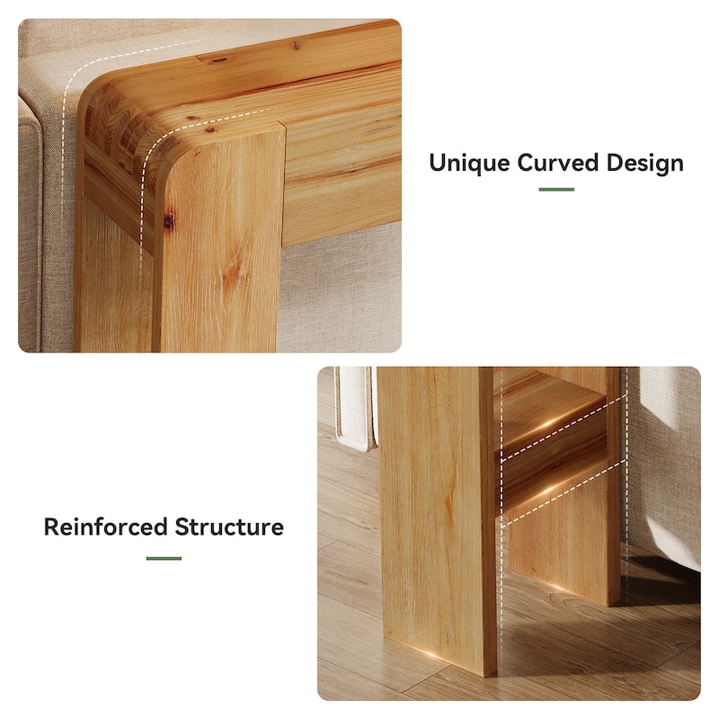 Solid Wood Console Table, 63-Inch Farmhouse Sofa Table Behind Couch