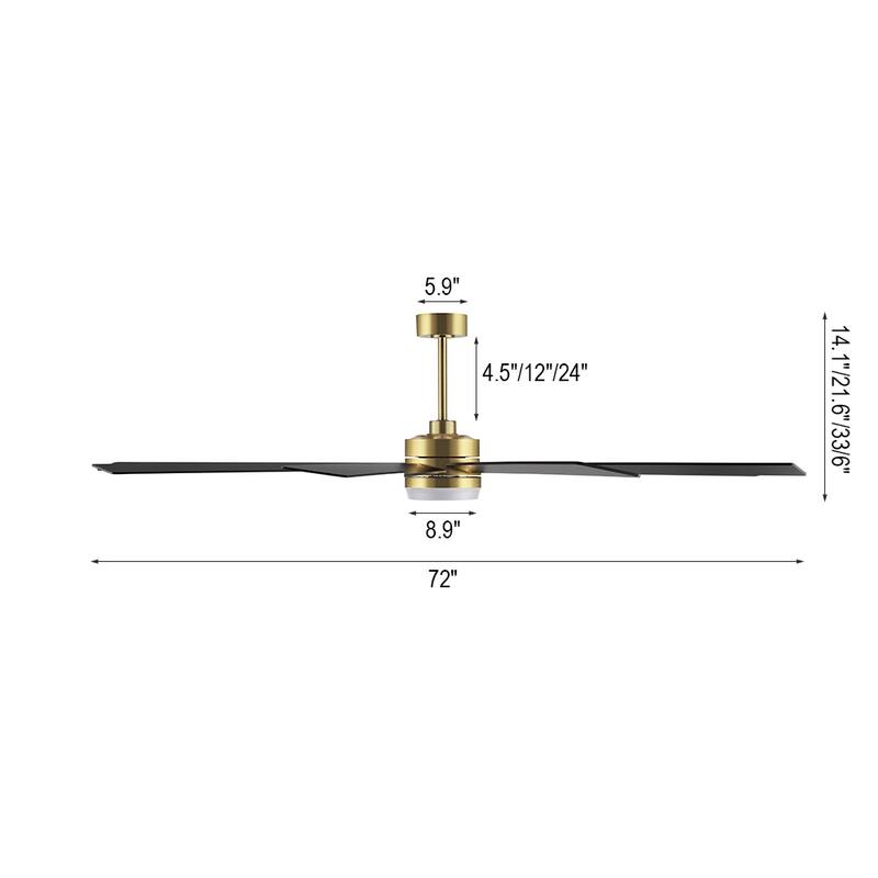 WINGBO 65/72 inch DC Motor Indoor Ceiling Fan with Light & Remote...