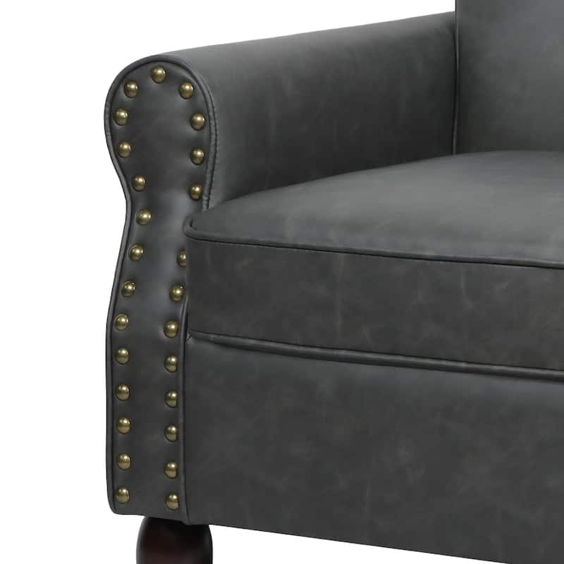 Mid-Century Modern Accent Chairs with Nailhead Trim