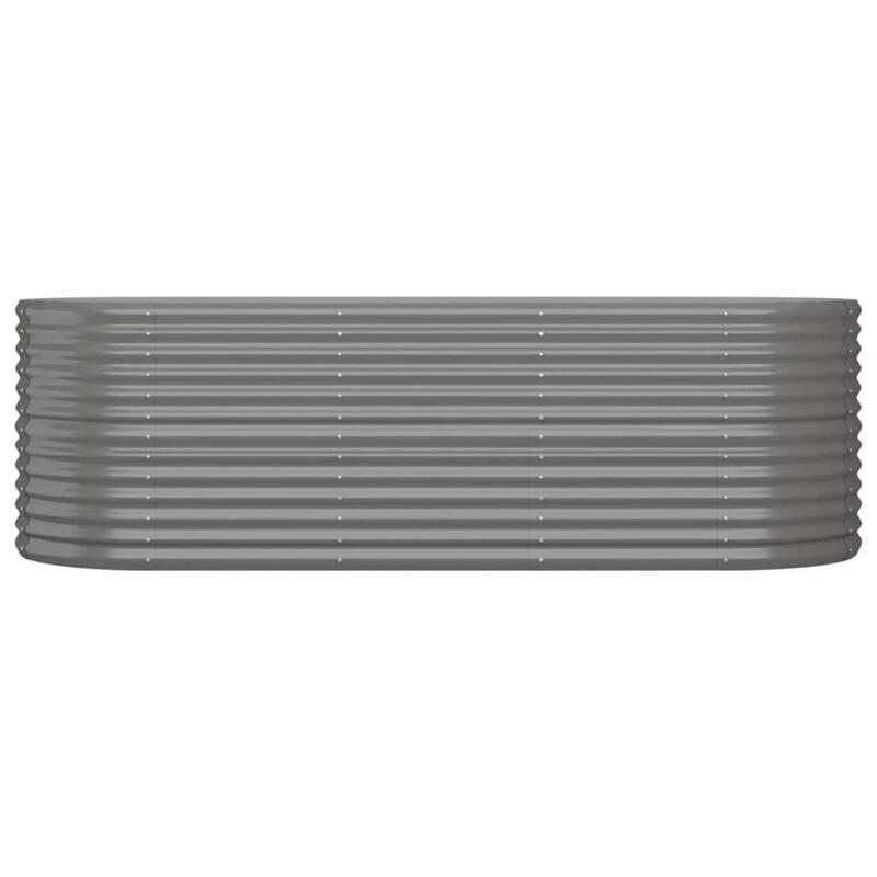 vidaXL Raised Garden Bed Raised Flower Bed Galvanized Steel Outdoor Planter