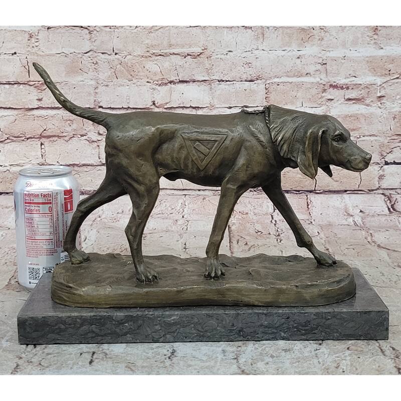 Service Imitative Dog Support Animal Bronze Statue Sculpture Figure 9.5 Inches X 12 Inches