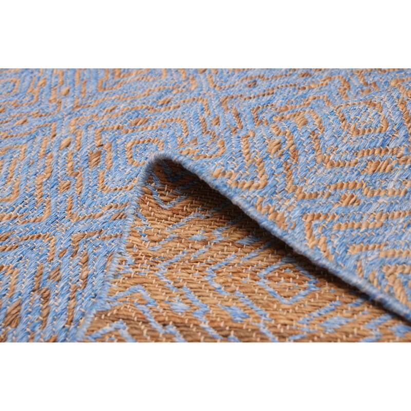 ECARPETGALLERY Flat-Weave Palas Denizli Blue, Tan Kilim - 5'4 x 7'4