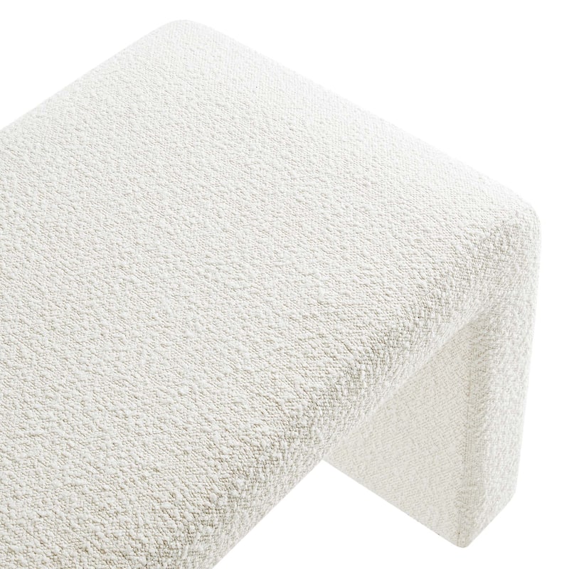 Simba Boucle Fabric Waterfall Long Bench