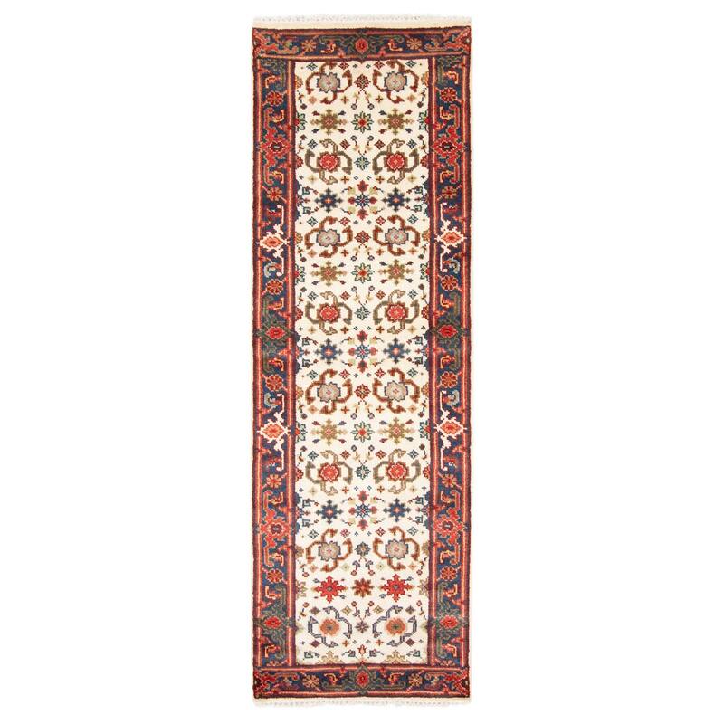ECARPETGALLERY Hand-knotted Serapi Heritage Cream Wool Rug - 2'7 x 7'11