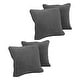 preview thumbnail 5 of 19, Blazing Needles 18-Inch Microsuede Throw Pillows (Set of 4) Steel Grey