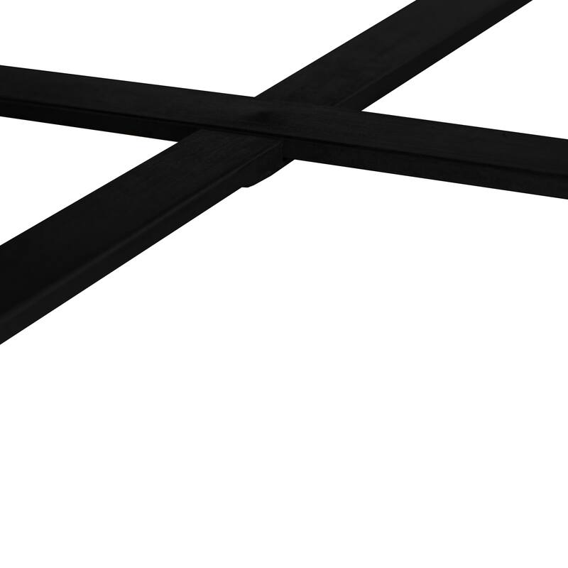 Round Coffee Table, 31 Inch Rustic Wood Table Top Cross Metal Legs Circle Coffee Table for Living Room - Natural - Wood