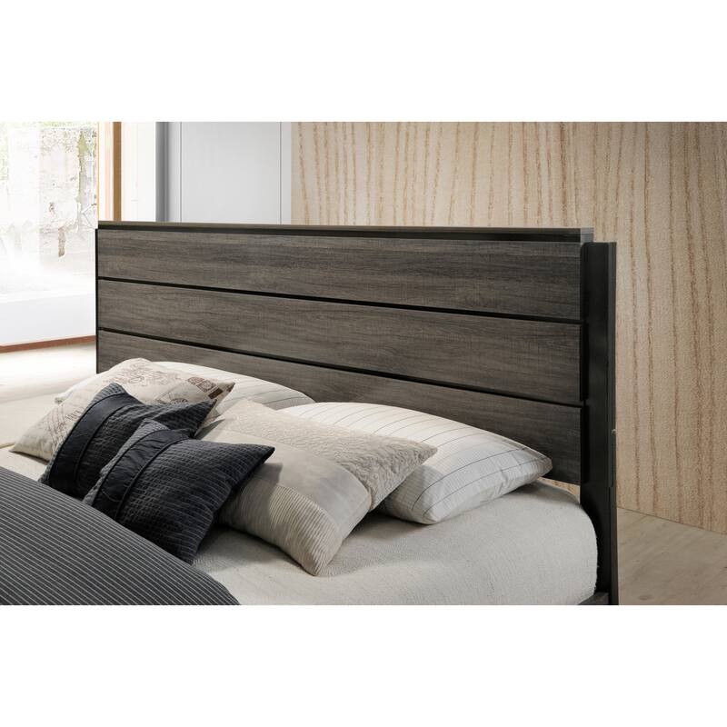 Ioana Antique Grey Finish Wood Bed Room Set, Queen Size Bed, Dresser, Mirror, Night Stand, Chest
