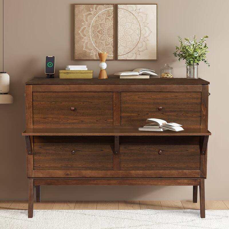 Solid Pine Murphy Cabinet Bed