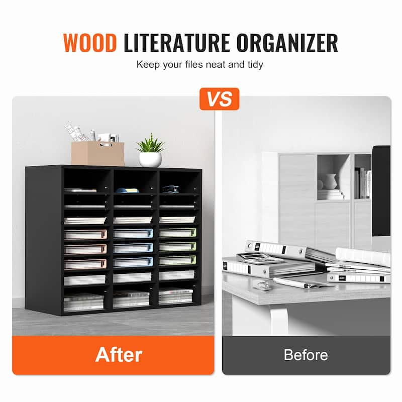 Multi-Purpose Office Literature Organizers with 24 Compartments and Adjustable Shelves Perfect Addition to Any Space