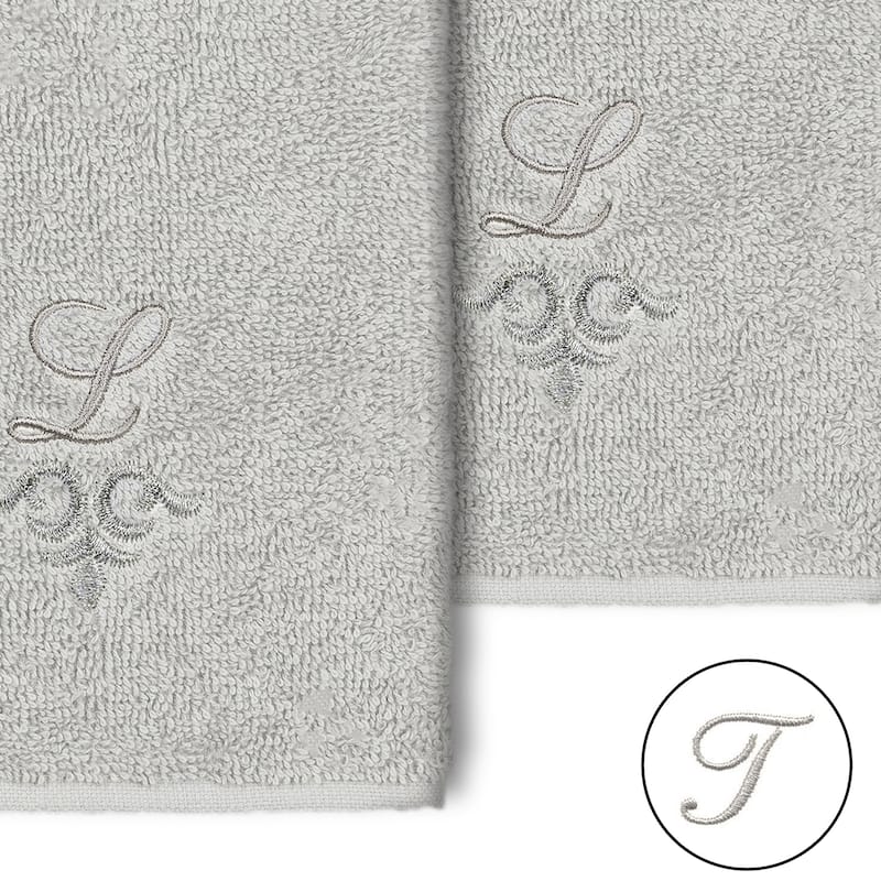 Authentic Hotel and Spa 100% Turkish Cotton Monica 2PC Embellished Washcloth Set