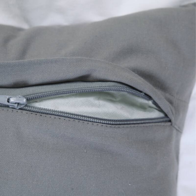 HomeRoots 20" X 20" Gray And White 100% Cotton Geometric Zippered Pillow