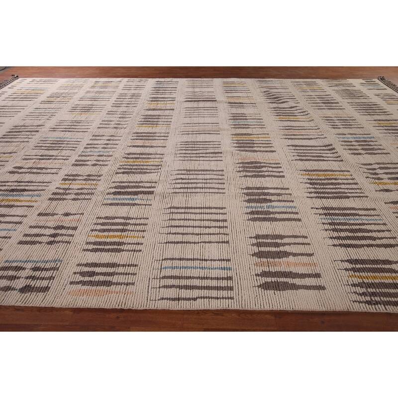 Moroccan Oriental Large Area Rug Handmade Living Room Wool Carpet - 11'9"x 18'9"