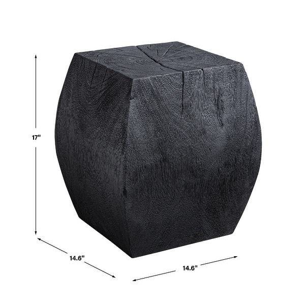Uttermost Grove Black Wooden Accent Stool - 15 W X 17 H X 15 D (in)