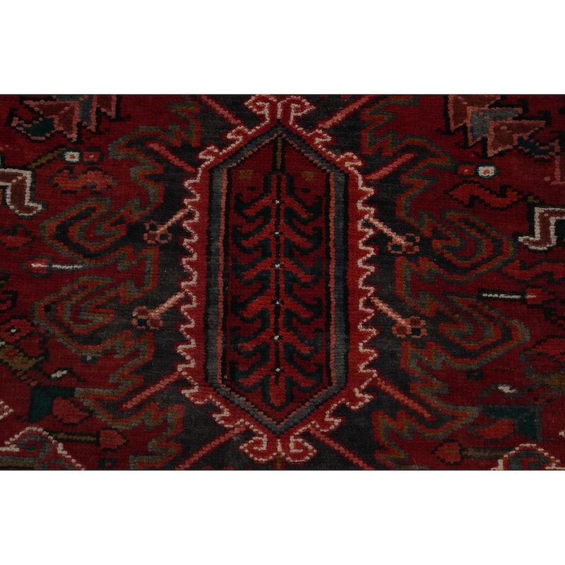 Hand Knotted Oriental 100% Wool Carpet Traditional Medallion Red Heriz Area Rug - 12' 9'' X 10' 0''