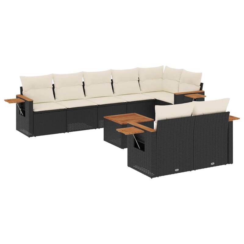 vidaXL Patio Sofa Set with Cushions Outdoor Conversation Furniture Poly Rattan