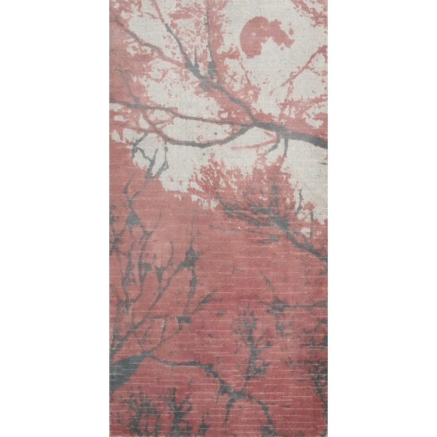 Hand Knotted Oriental Viscose Silk Carpet Modern All-Over Oranges & Rust Abstract Runner Rug - 4' 7'' X 2' 4''