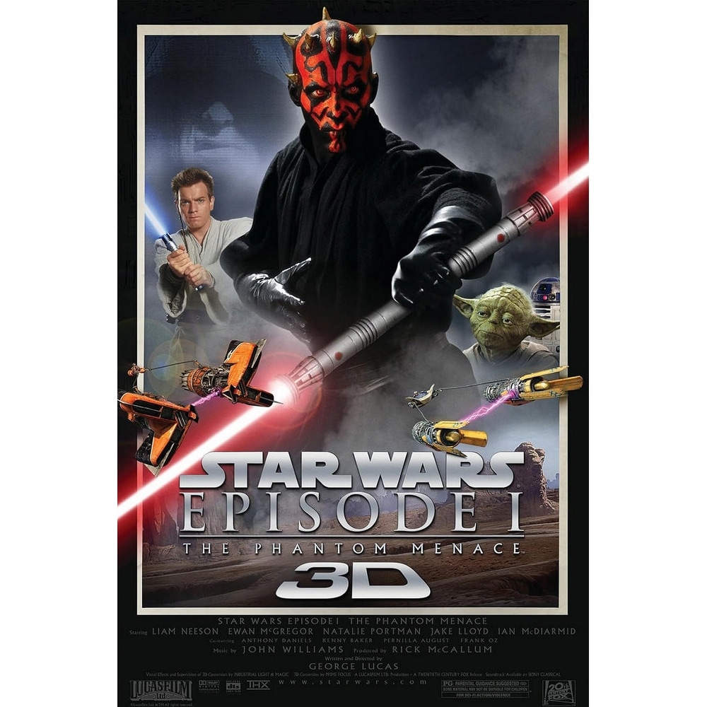 Star Wars Episode 1 Phantom Menace Art Poster - 24 x 36 Inch - Bed