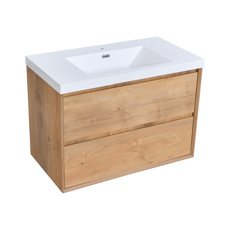 Prismella 36" 48'' Wall Mounted Bathroom Vanity with Top, Floating Cabinet Sink Combo