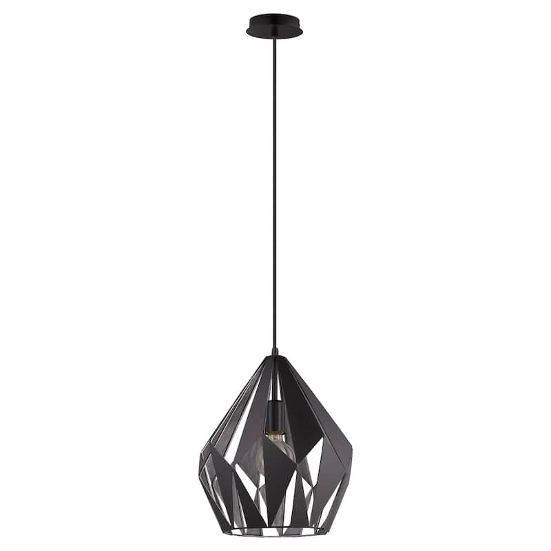 Eglo Carlton 1-light Black and Silver Pendant - Black & Silver