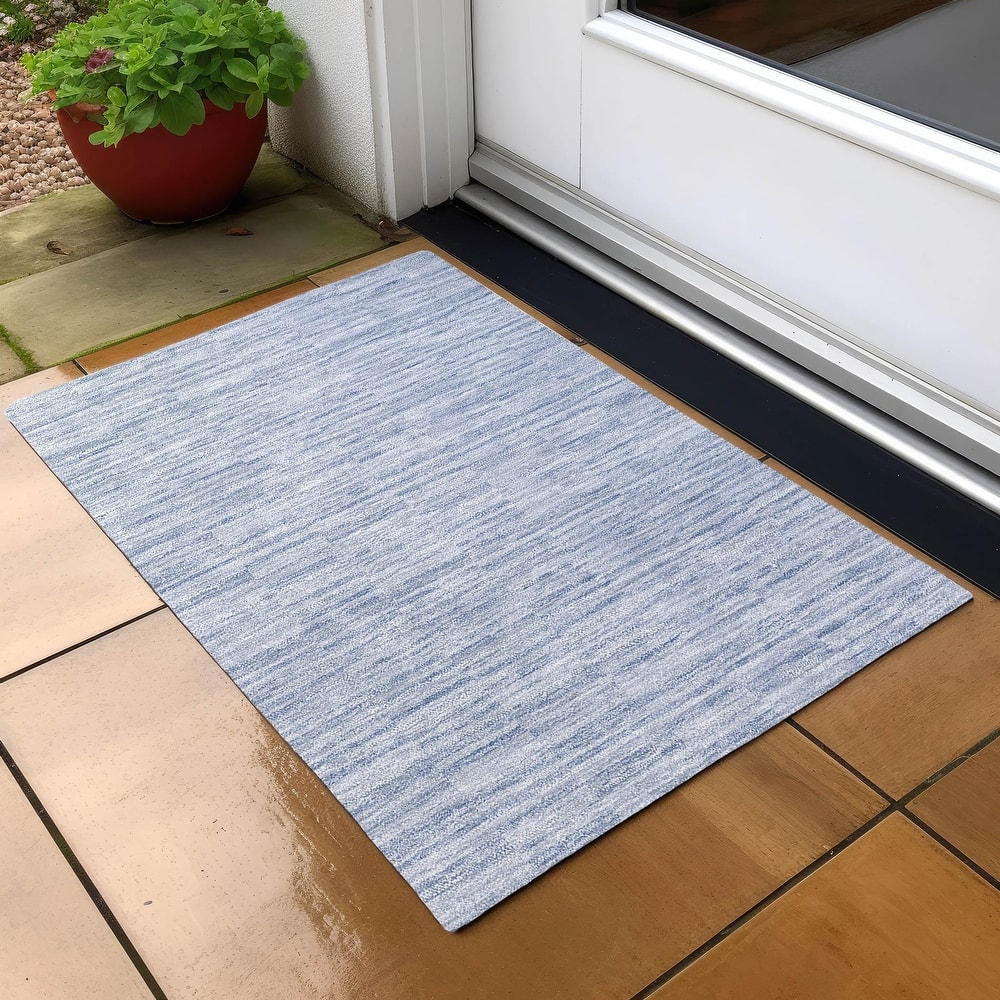 Machine Washable Indoor/ Outdoor Chantille Contemporary Blocks Rug
