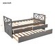 preview thumbnail 4 of 37, Twin Size Wooden Daybed with 2 Drawers and Trundle for Kids Teens