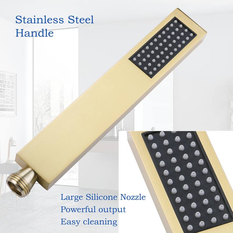 Wall Mounted 2 Handle Bathtub Faucet with Waterfall Spout in Black/Gold/Nickel