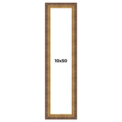 10x50 Frame Vintage Gold Solid Wood Picture Frame | 2.5 Inch Moulding