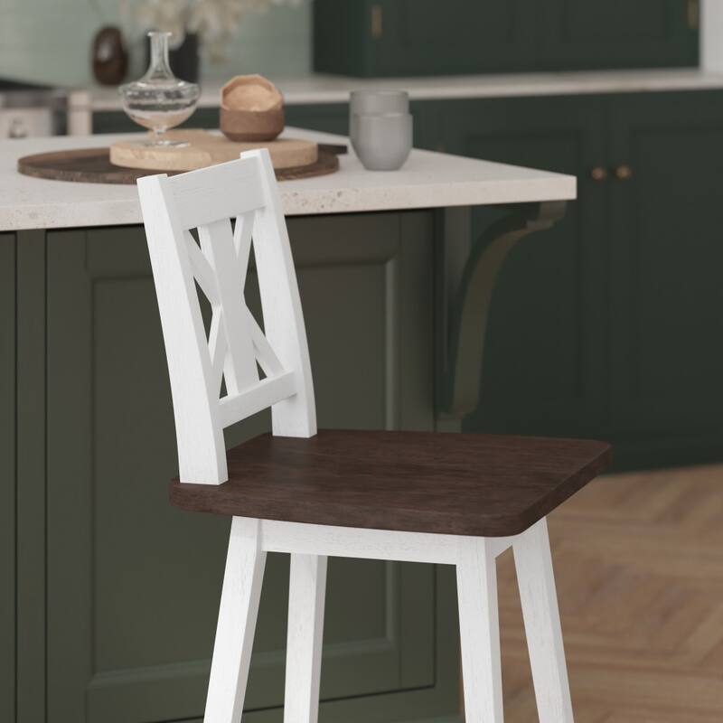 Commercial 360 Degree Swivel Wood Counter Height Stool