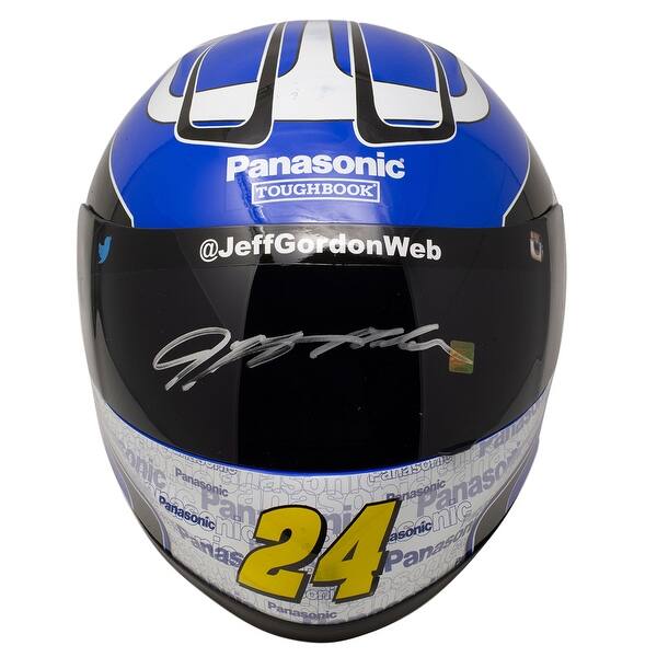 Shop Jeff Gordon Signed Full Size Blue Panasonic Nascar Replica Helmet Bas Overstock 30912437