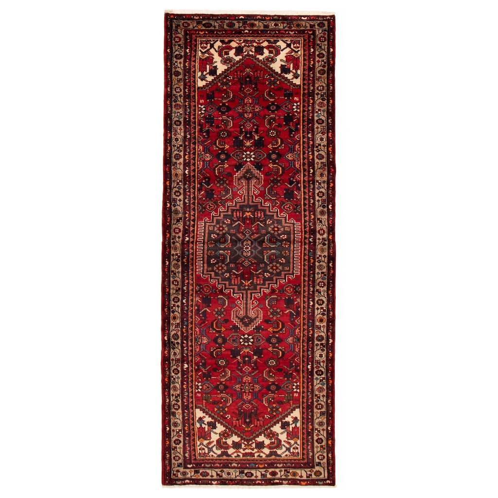 ECARPETGALLERY Hand-knotted Andelz Red Wool Rug - 3'8 x 10'2