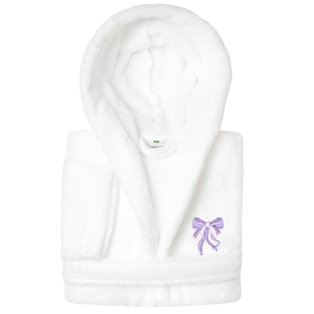 Sweet Kids 100% Polyester SUPER PLUSH Double Brushed Hooded Bathrobe - BOW