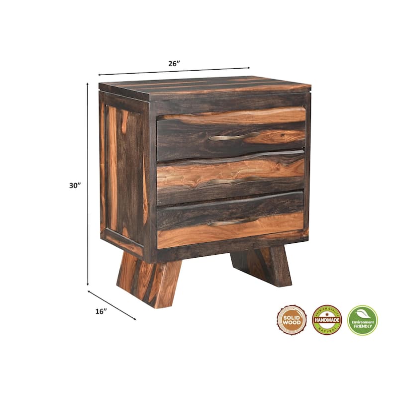 Jordan 3-drawer Live Edge Wood Nightstand