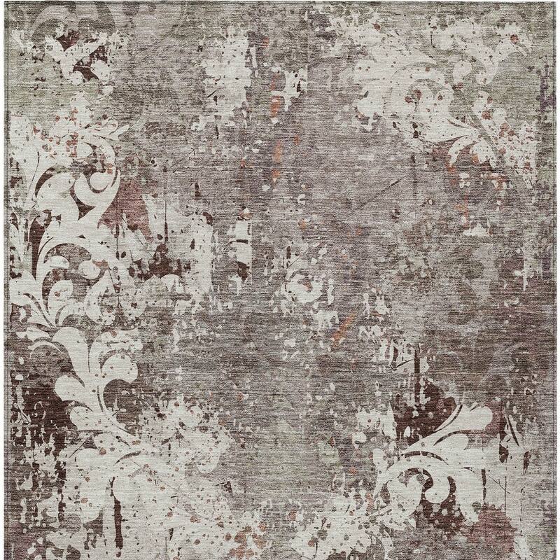 HomeRoots Damask Transitional Rectangle Outdoor Rug