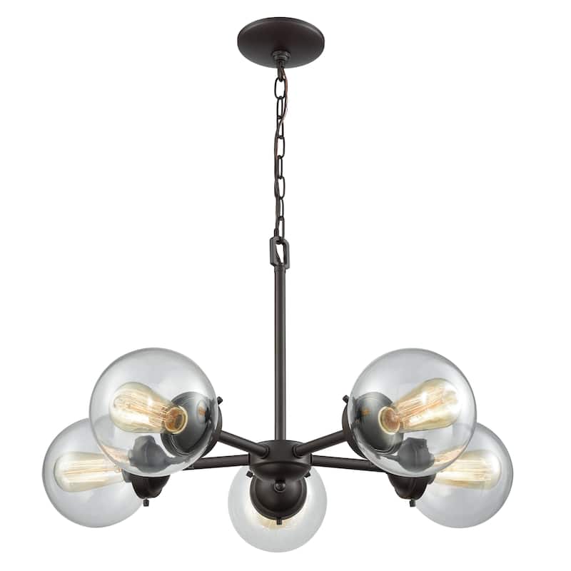 Beckett 22-inch Wide 3-Light Chandelier in Oil Rubbed Bronze with Clear Glass - 26in W x 26in D x 16in H - Oil Rubbed Bronze and Clear
