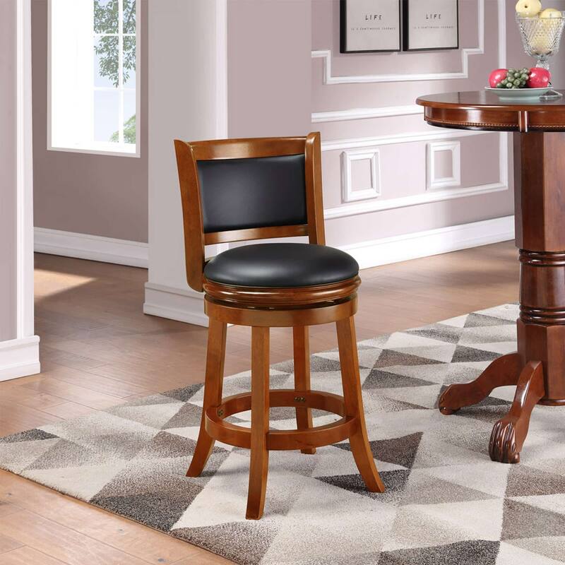 Augusta Wood Upholstered Swivel Counter Barstool
