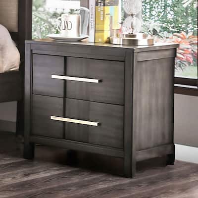 Beautiful 1pc Nightstand Transitional Style Gray Bedside Table