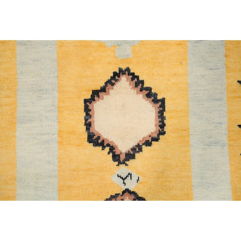 Hand Knotted Oriental 100% Wool Carpet Modern Geometric Multi-Colored Gabbeh Area Rug - 8' 10'' X 6' 1''