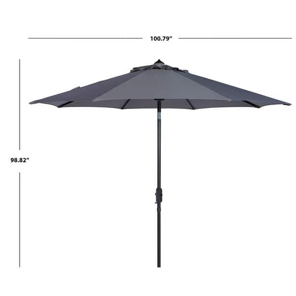 SAFAVIEH UV Resistant Ortega 9 ft. Auto Tilt Crank Taupe Umbrella, Base Not Included