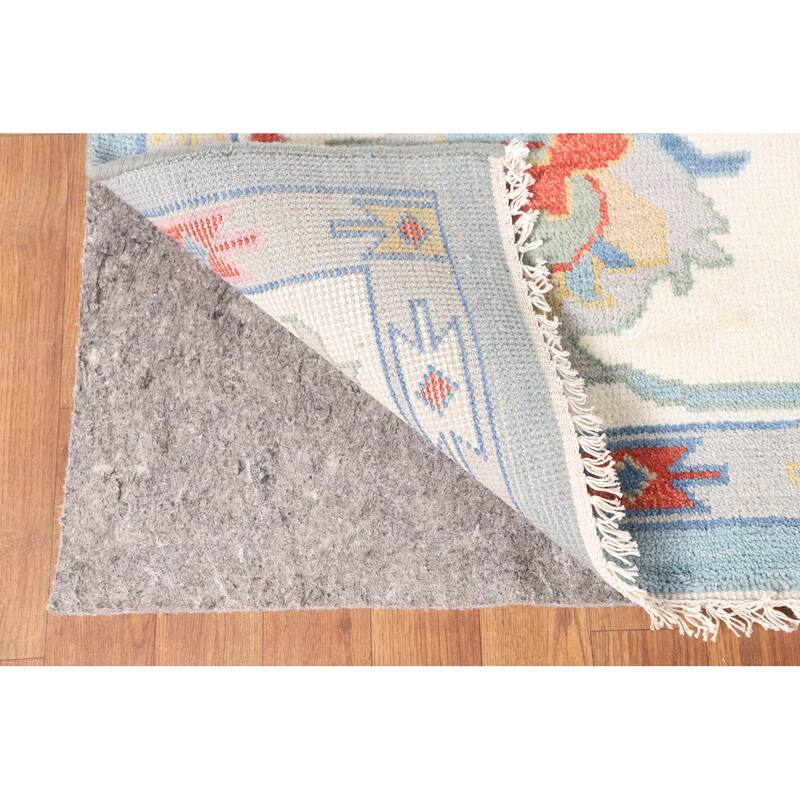 Blue Oushak Oriental Area Rug Handmade Wool Carpet - 9'2"x 11'11"