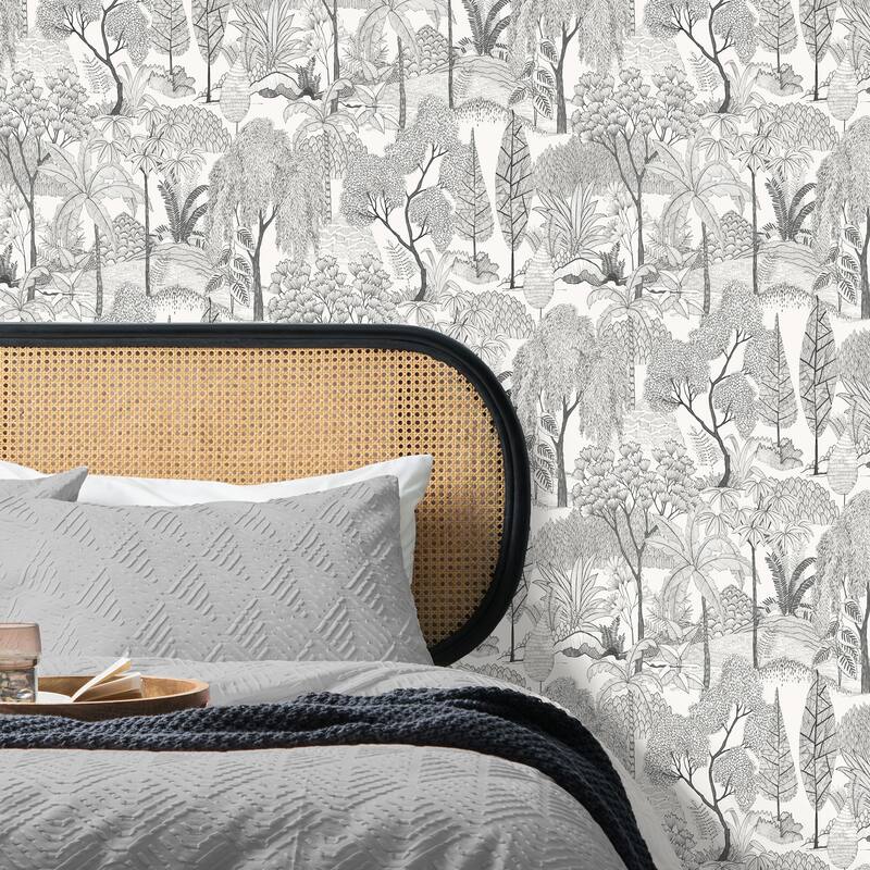 Fine Decor Lilou White Tropical Island Wallpaper