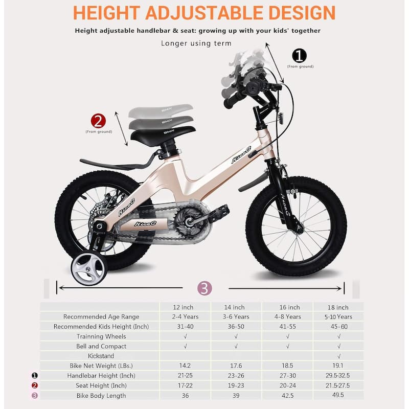 Training Wheel Bike, Kids Bike Boys Girls, BMX Mountain with Dual Disc Brake 12-14-16-18 inch