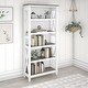 preview thumbnail 36 of 81, Key West 5 Shelf Bookcase by Bush Furniture Shiplap Gray/Pure White