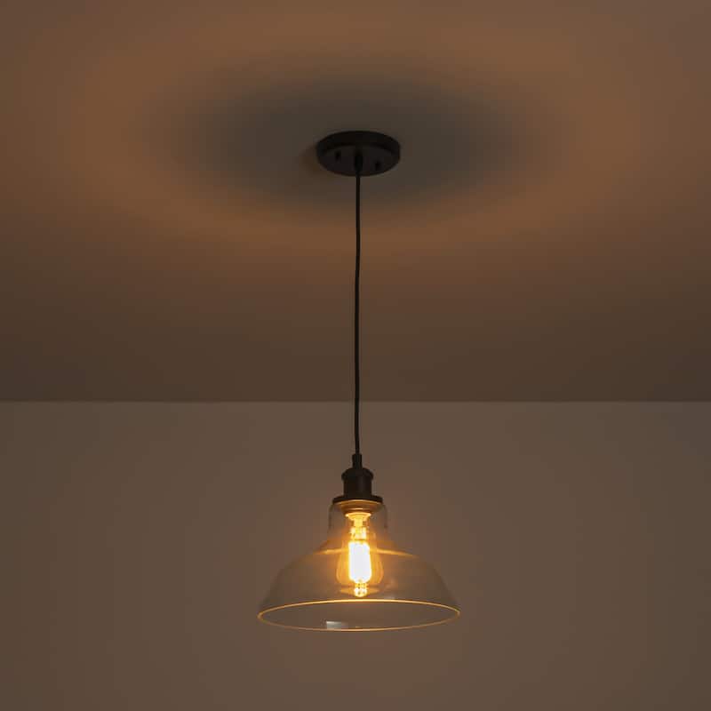 1/3-Light Industrial Modern Black Linear Clear Glass Pendant Light