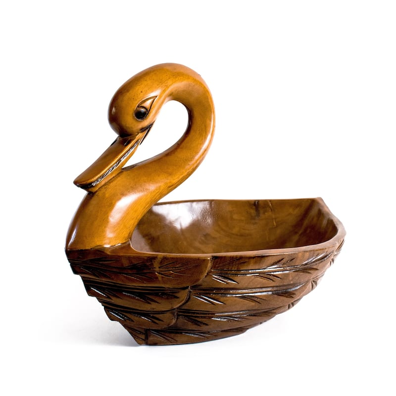 Wooden Handmade Duck Fruit Salad Kitchen Dining Decorative Bowl Centerpiece Hand Carved Decoration Handcrafted Wood Bowls